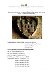 Memòria d’intervenció preventiva: Excavació al Castell de la Santa Creu, Calafell
