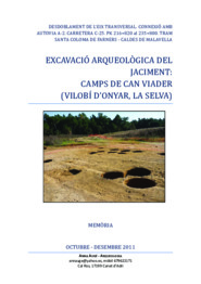 Excavació arqueològica del jaciment: Camps de Can Viader. Memòria