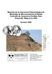 Memòria de la Intervenció Paleontològica de Mostratge de microvertebrats al Dipòsit Controlat de Vacamorta