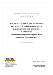 Xarxa secundària DEL sector 12.2 del pis C-3 a Torrebesses de la xarca de reg del Segarra-Garrigues