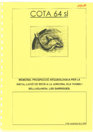 Memòria: Prospecció arqueològica per la instal·lació de recs a la Juncosa, Els Torms i Bellaguarda
