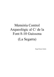 Memòria Control
Arqueològic al C/ de la Font 8-10