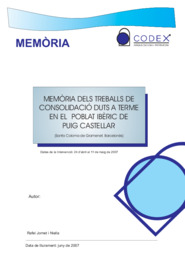 Memòria dels treballs de consolidació duts a terme en el Poblat Ibèric de Puig Castellar