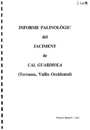 Informe palinològic del Jaciment de Cal Guardiola