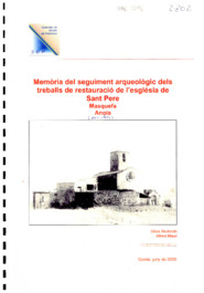 Memòria del seguiment arqueològic dels treballs de restauració de l'església de Sant Pere