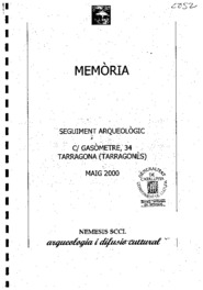 Memòria seguiment arqueològic C/Gasòmetre, 34