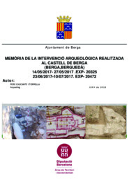 Memòria de la intervenció arqueològica realitzada al Castell de Berga