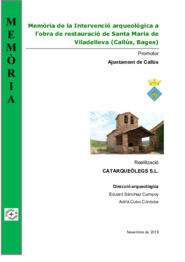 Memòria de la Intervenció arqueològica a l’obra de restauració de Santa Maria de Viladelleva