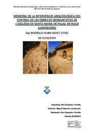 Memòria de la intervenció arqueològica del control de les obres de desmuntatge de l'església de Santa Maria de Palau de Rialb