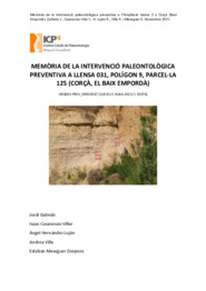 Memòria de la intervenció paleontològica preventiva a Llensa 031, polígon 9, parcel·la 125