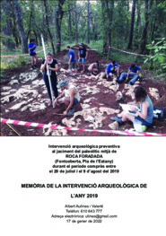 Memòria de la intervenció arqueològica de l'any 2019. Intervenció arqueològica preventiva al jaciment del paleolític mitjà de Roca Foradada