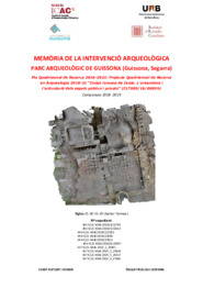 Memòria de la intervenció arqueològica. Parc arqueològic de Guissona