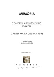 Memòria control arqueològic EMATSA. Carrer Maria Cristina 42-46