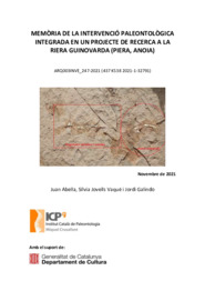 Memòria de la intervenció paleontològica integrada en un projecte de recerca a la Riera Guinovarda