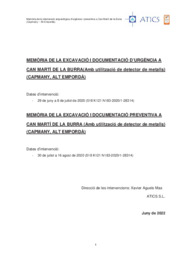 Memòria de la excavació i documentació d’urgència a Can Martí de la Burra