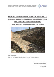 Memòria de la intervenció arqueològica a la: Muralla de Sant Joan de les Abadesses / Tram del Trinquet - Torre del Saltant
