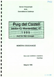 Memòria d'excavació. Puig del Castell sector c/ Montevideo, 41
