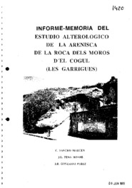 Informe - Memoria del Estudio Alterológico de la Arenisca de la Roca dels Moros d'El Cogul