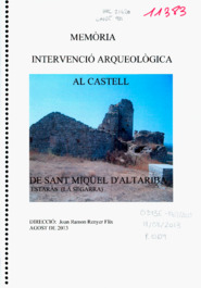 Memòria intervenció arqueològica al Castell de Sant Miquel d'Altariba