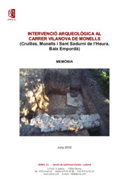 Memòria. Intervenció arqueològica al carrer Vilanova de Monells