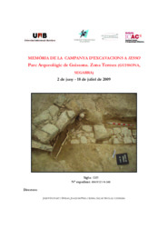 Memòria de la campanya d'excavacions a Iesso. Parc Arqueològic de Guissona - Zona Termes