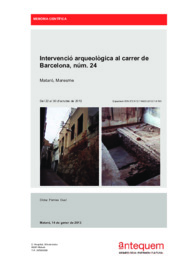 Intervenció arqueològica al carrer de Barcelona, núm. 24