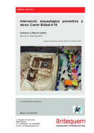 Intervenció arqueològica preventiva a Iesso: Carrer Bisbal 6-10