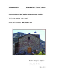Intervenció preventiva a l'església de Sant Vicenç de Cabdella
