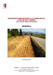 Intervenció arqueològica a la carretera GI-V-6101 de Pau a Pedret
