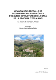 Memòria dels treballs de documentació arqueològica d'algunes estructures de la Casa de la Procura d'Escaladei
