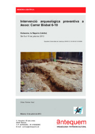 Memòria. Intervenció arqueològica preventiva a Iesso: carrer Bisbal 6-10