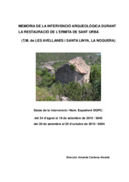 Memòria de la intervenció arqueològica durant la restauració de l'Ermita de Sant Urbà