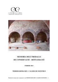 Memòria dels treballs de conservació-restauració. Termes romanes - Caldes de Montbui