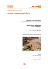 Intervenció arqueològica informe / memòria científica al c/Narcís Monturiol,1 - c/Sant Pau