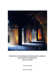 Memòria del control arqueològica dels sondeigs geotècnics realitzats al soterrani del Palau Güell