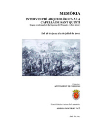 Memòria de la intervenció d'urgència arqueològica a la Cova Gran de Santa Cecília de Montserrat