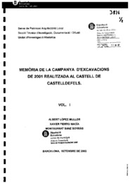 Memòria de la campanya d'excavacions de 2001 realitzada al Castell de Castelldefels
