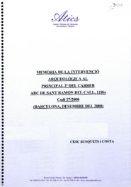 Memòria de la intervenció arqueològica al principal 2ª del carrer Arc de Sant Ramon del Call, 11Bis. Codi 27/2000