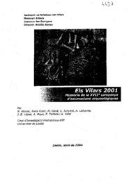 Els Vilars 2001. Memòria de la XVIIª campanya d'excavacions arqueològiques