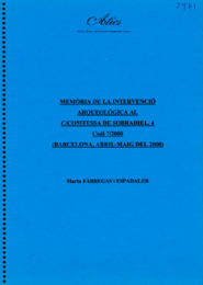 Memòria de la intervenció arqueològica al C/ Comtessa de Sobradiel, 4. Codi 7/2000