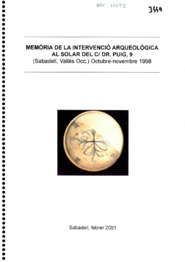 Memòria de la intervenció arqueològica al solar del C/ Dr. Puig, 9