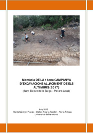Memòria de la 14ena campanya d'excavacions al jaciment de Els Altimiris