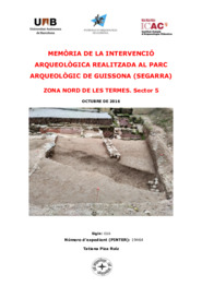 Memòria de la intervenció arqueològica realitzada al parc arqueològic de Guissona (Segarra). Zona nord de les termes. Sector 5