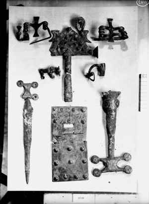 Conjunt de peces de metall de la segona edat del ferro.
