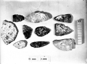Conjunt de peces de sílex del període musterià.
