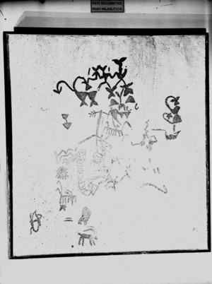 Reproducció d'una pintura rupestre de la cova de  los Letreros.