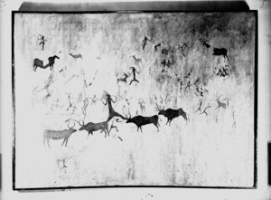 Reproducció d'una pintura rupestre de l'Alpera.