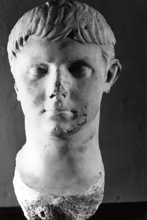 Cap masculí d'una estatua romana.