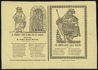 D. Pedro y dos damas de su corte ; El Emperador Carlo Magno