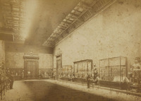 Exposicion Universal de Barcelona 1888. Palacio de Bellas Artes. Instalacion de la Real Casa. Seccion derecha del Salón